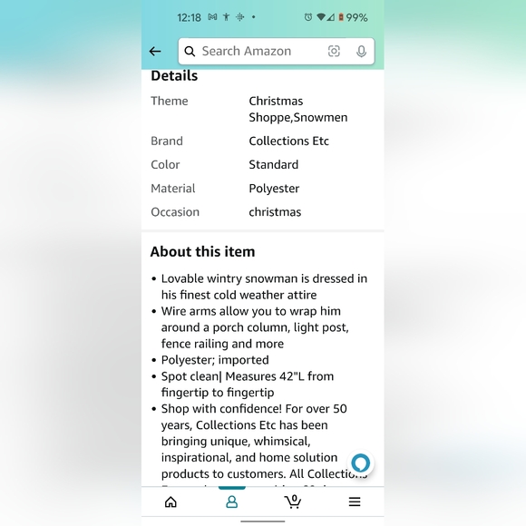 Posable Stuffed Snowman With Felt Details & Knitted Scarf - Picture 2 of 6
